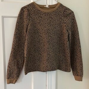 JCrew Crewcuts girls sweatshirt in leopard print